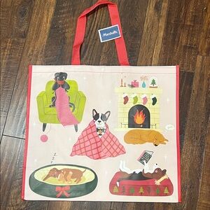 Marshalls Red and Cream Dog Scene Tote